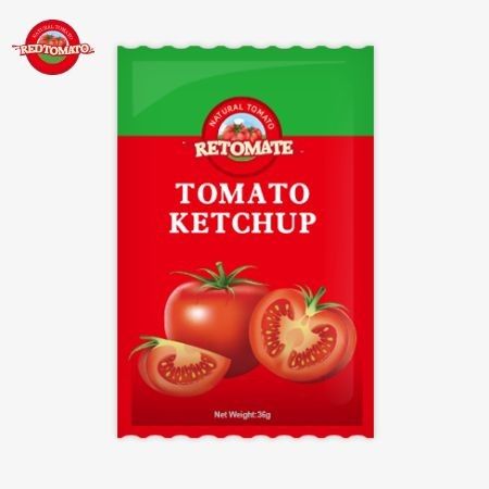 Sachet de ketchup de tomate OEM de 36 g con sabor natural puro, que cumple con las normas ISO HACCP y FDA