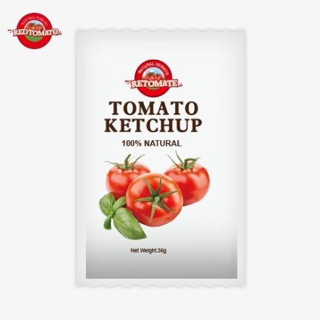 Sachet de ketchup de tomate OEM de 36 g de China Fabrica hecha con ingredientes naturales puros ofrecidos a precio de fábrica