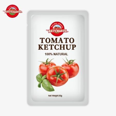 Ofrecemos bolsas de ketchup personalizadas de alta calidad de 50 g certificadas por ISO HACCP y FDA.