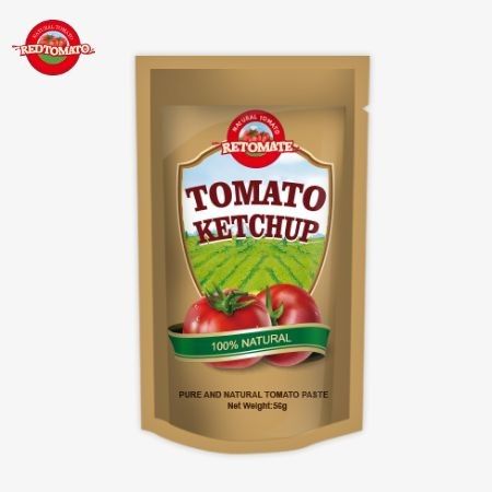 Fábrica original ISO Sachet Ketchup 56g sabor natural puro sabor dulce y agrio