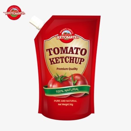 ISO Sachet Ketchup 56g sabor natural puro en línea con las normas internacionales de producción