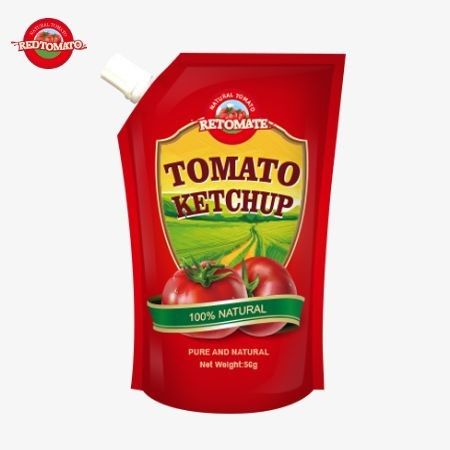 Saquetas de ketchup puras y con sabor natural de 56 gramos de calidad OEM, alineadas con las normas internacionales de producción.