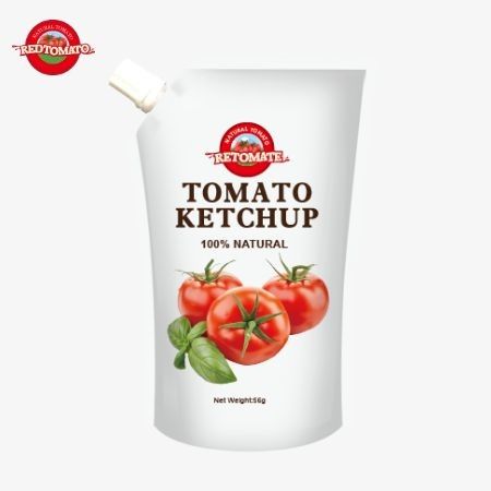 Alineación con las normas internacionales de producción Estas bolsas de ketchup de sabor natural de 56 gramos cumplen con los estándares OEM