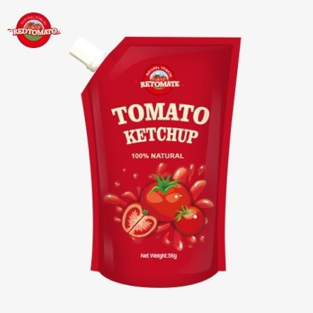 Certificado ISO 56g Sachet Ketchup sabor natural puro cumple con las normas internacionales de producción