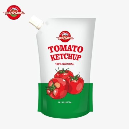 Bolsas de ketchup puras con sabor natural de la norma ISO de 56 g, conforme a las normas internacionales de producción