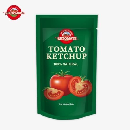 Saquetas de ketchup con sabor natural de 56 g, conforme a las normas internacionales de producción