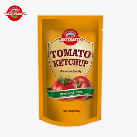 Fábrica original ISO Sachet Ketchup 56g ofrece sabor dulce y agrio natural puro