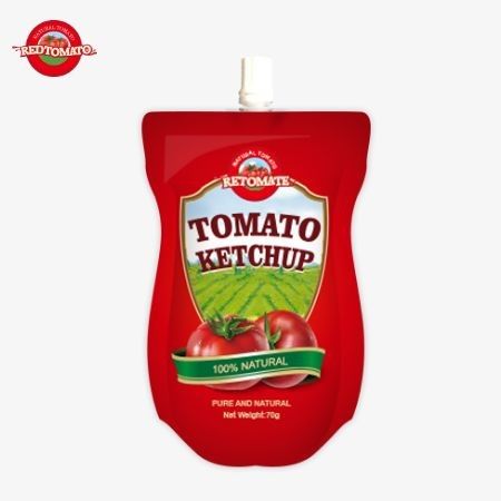 70 gramos de bolsita de ketchup con un sabor puro y natural conveniente y estándares internacionales está disponible a precio de fábrica