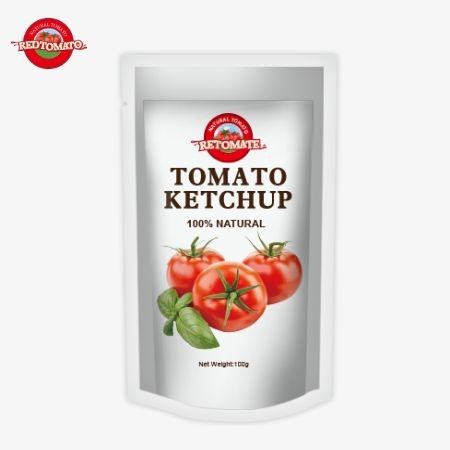 OEM China Precio de fábrica 100g Sachet natural dulce y agrio Ketchup Bolsa de salsa de remojo