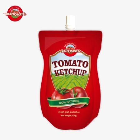 China OEM Precio de fábrica 100g Sachet dulce y agrio bolso de ketchup condimento totalmente natural