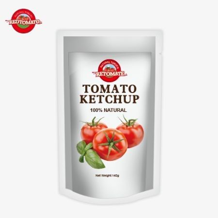 Producimos bolsas de 140 gramos de ketchup que cumplen con los estándares internacionales y están disponibles a precios de fábrica.