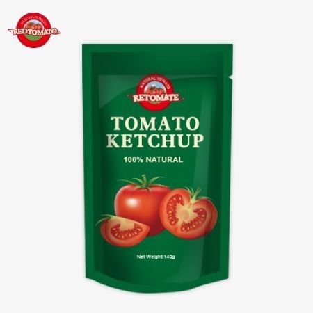 Saquetas OEM de 140g de ketchup que cumplen con las normas internacionales y están disponibles a precios de fábrica.