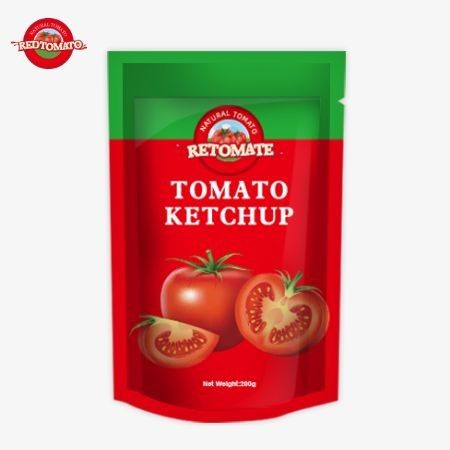 Producimos 200 gramos de bolsas de ketchup que cumplen con los estándares internacionales y están disponibles a precios de fábrica
