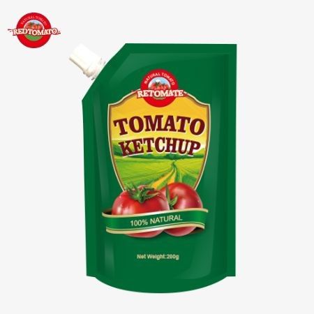 Producimos bolsas de 200 gramos de ketchup que cumplen con los estándares internacionales y están disponibles a precios de fábrica.