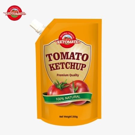 Fabricamos bolsas de 200 gramos de ketchup que cumplen con las normas internacionales y se ofrecen a precios de fábrica