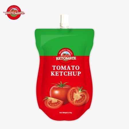 Fabricación de bolsas de ketchup de 210 gramos en una fábrica OEM con un sabor puro y natural