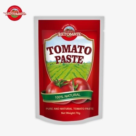 Bolsa de pasta de tomate doble concentrado de Redtomato de marca 70g Premium - Con un sabor rico y un diseño cómodo