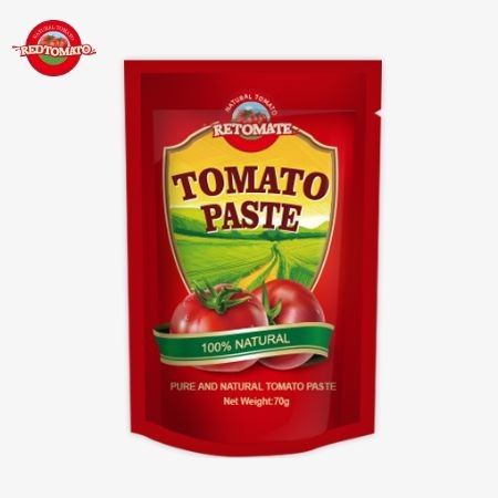 Bolsa de pasta de tomate doble concentrado de Redtomato de marca 70g Premium - Con un sabor rico y un diseño cómodo