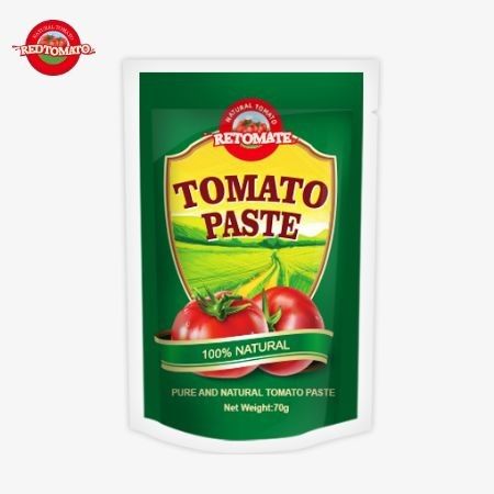 Bolsa de pasta de tomate doble concentrado de Redtomato de marca 70g Premium - Con un sabor rico y un diseño cómodo