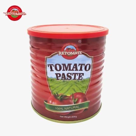 Retomate de marca propia 800g Pasta de tomate enlatada Brix28-30% Proporcionar marca y diseño de embalaje