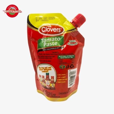 Clavos 340g Bolsa con boquilla vertical Pasta de tomate doble concentrado Brix 28–30% Personalizable Con La Misma Calidad