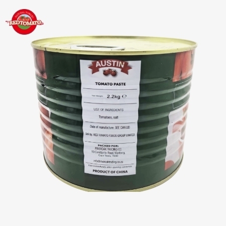 AUSTIN 2200g enlatado de pasta de tomate con un Brix de 28 ∼ 30% disponible como nuestra marca y con un servicio completo de diseño de marca y embalaje