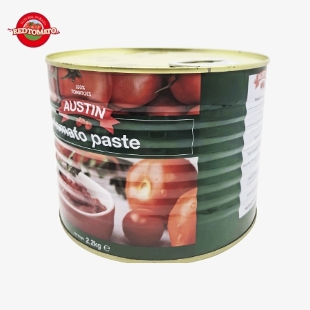 AUSTIN 2200g enlatado de pasta de tomate con un Brix de 28 ∼ 30% disponible como nuestra marca y con un servicio completo de diseño de marca y embalaje