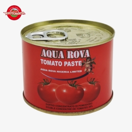 Pasta de tomate enlatada AQUA ROVA de 70 g con Brix 28–30% Proporcionar marca y diseño de empaque