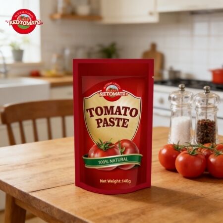 140 g de bolsita de tomate agrio dulce y pasta de tomate 26%-28% de pureza - OEM disponible