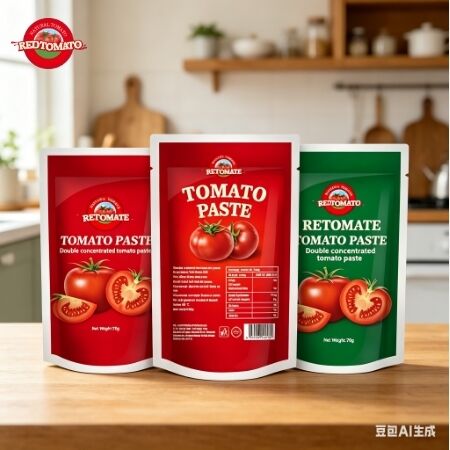 Impresión personalizada de 70 g de pasta de tomate triple concentrado en bolsa de pie para envases de alimentos