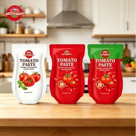 140 g de pasta de tomate en bolsita con sabor agrio-dulce y 22 a 30 de pureza