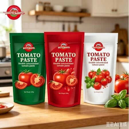 200 g de pasta de tomate en bolsita con concentración triple y normas ISO HACCP BRC