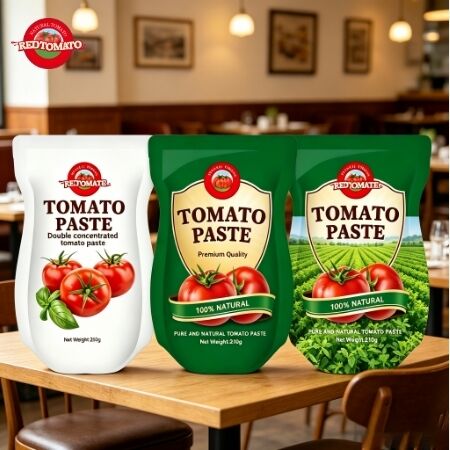 210 g de pasta de tomate en bolsita con concentración triple cumple con las normas ISO HACCP BRC y FDA