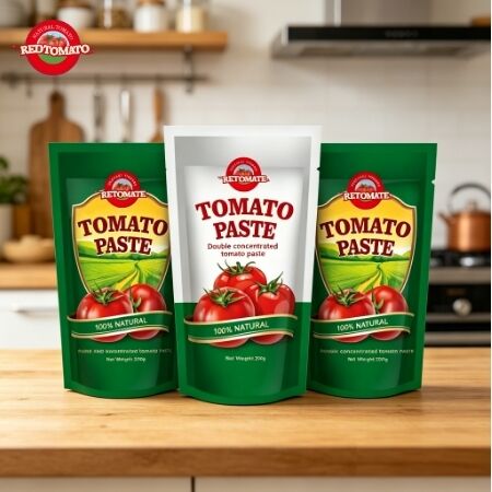 210 g de pasta de tomate en bolsita con concentración triple y certificación ISO HACCP BRC FDA