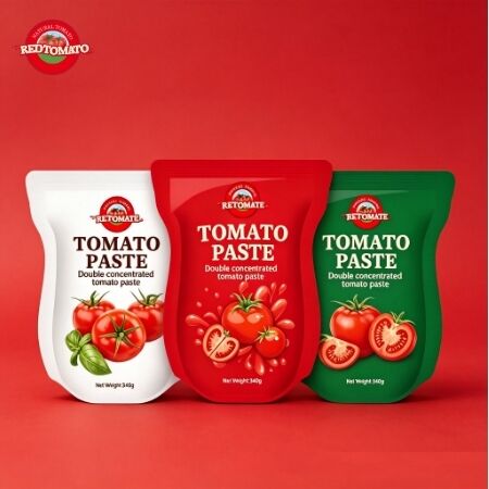 340 g de pasta de tomate en bolsita con concentración triple y normas ISO HACCP BRC