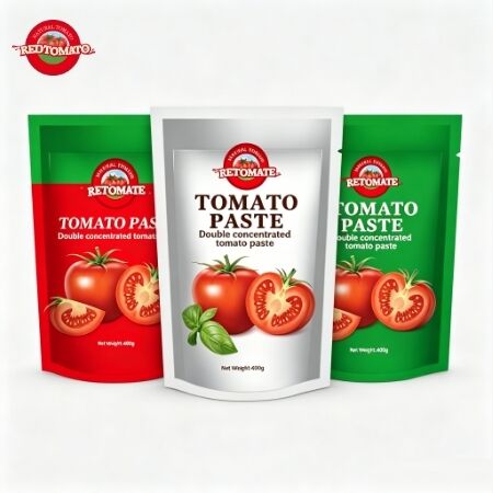400 g de pasta de tomate en bolsita de pie con un 30%-100% de pureza y sabor agrio-dulce