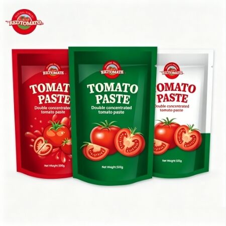 Bolsita stand-up de 500 g de pasta de tomate triple concentrada con sabor agridulce ISO HACCP BRC Certificado FDA