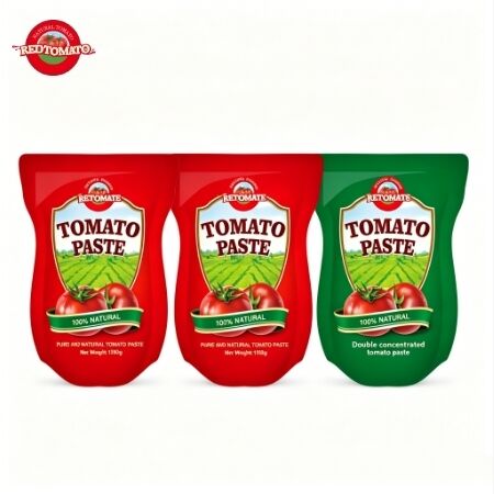 1100 g de pasta de tomate en bolsita con concentración triple y normas ISO HACCP BRC