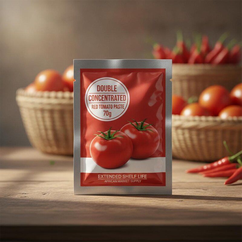 70g Double Concentrated Red Tomato Paste Flat Sachet Extended Shelf Life African Market Supply