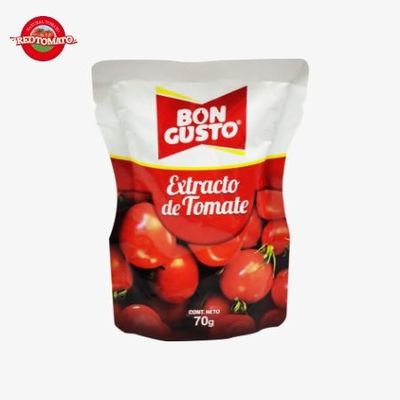 70 g de pasta de tomate en bolsita dulce y agrio doble concentrado