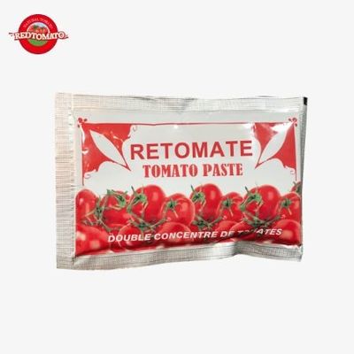 40 g de pasta plana de tomate en bolsita - Productores chinos de pasta de tomate doble concentrada OEM