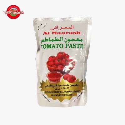 56 g Sachet de pasta de tomate en bolsillo vertical Triple concentrado 30%-100% de pureza