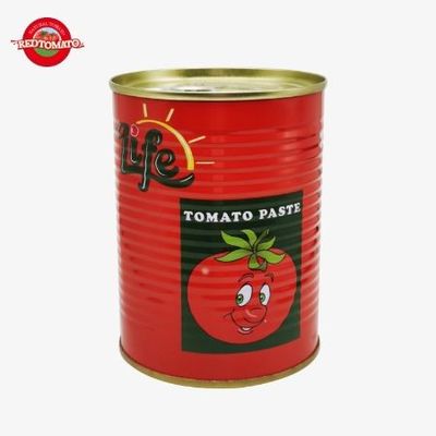 Pesta de tomate enlatada con tapa abierta y dura 140 g por lata doble concentrado