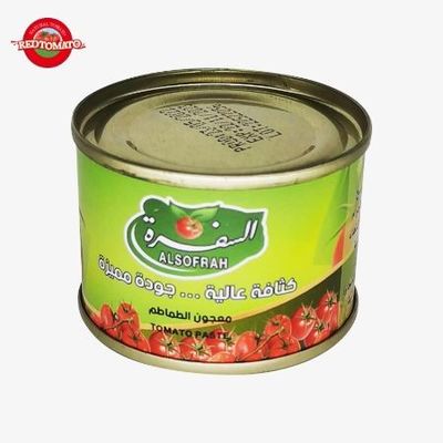 Pasta de tomate enlatada dulce y agria 210g con tapa dura y abierta conveniente