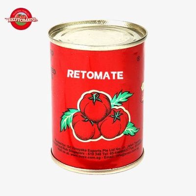 Pasta de tomate doble concentrado enlatada 425 g tapa dura abierta por lata