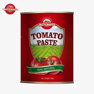 198 gramos de pasta de tomate enlatada producida conforme a las normas de producción ISO HACCP BRC y FDA