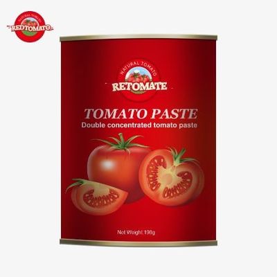 Cumple con las normas ISO HACCP y BRC, así como las normas de producción de la FDA 198g de pasta de tomate enlatada