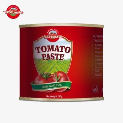 210 g de pasta de tomate enlatada se fabrica de acuerdo con las normas de producción ISO HACCP BRC y FDA