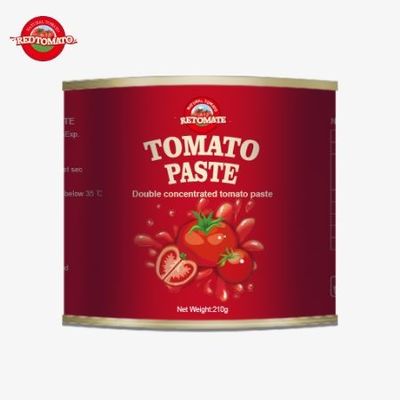 210 g de pasta de tomate enlatada cumple con las normas de producción establecidas por ISO HACCP BRC y FDA