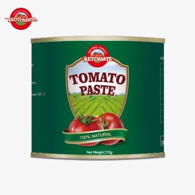 China Factory OEM 210g Pasta de tomate de lata Las normas de producción establecidas por ISO HACCP y FDA
